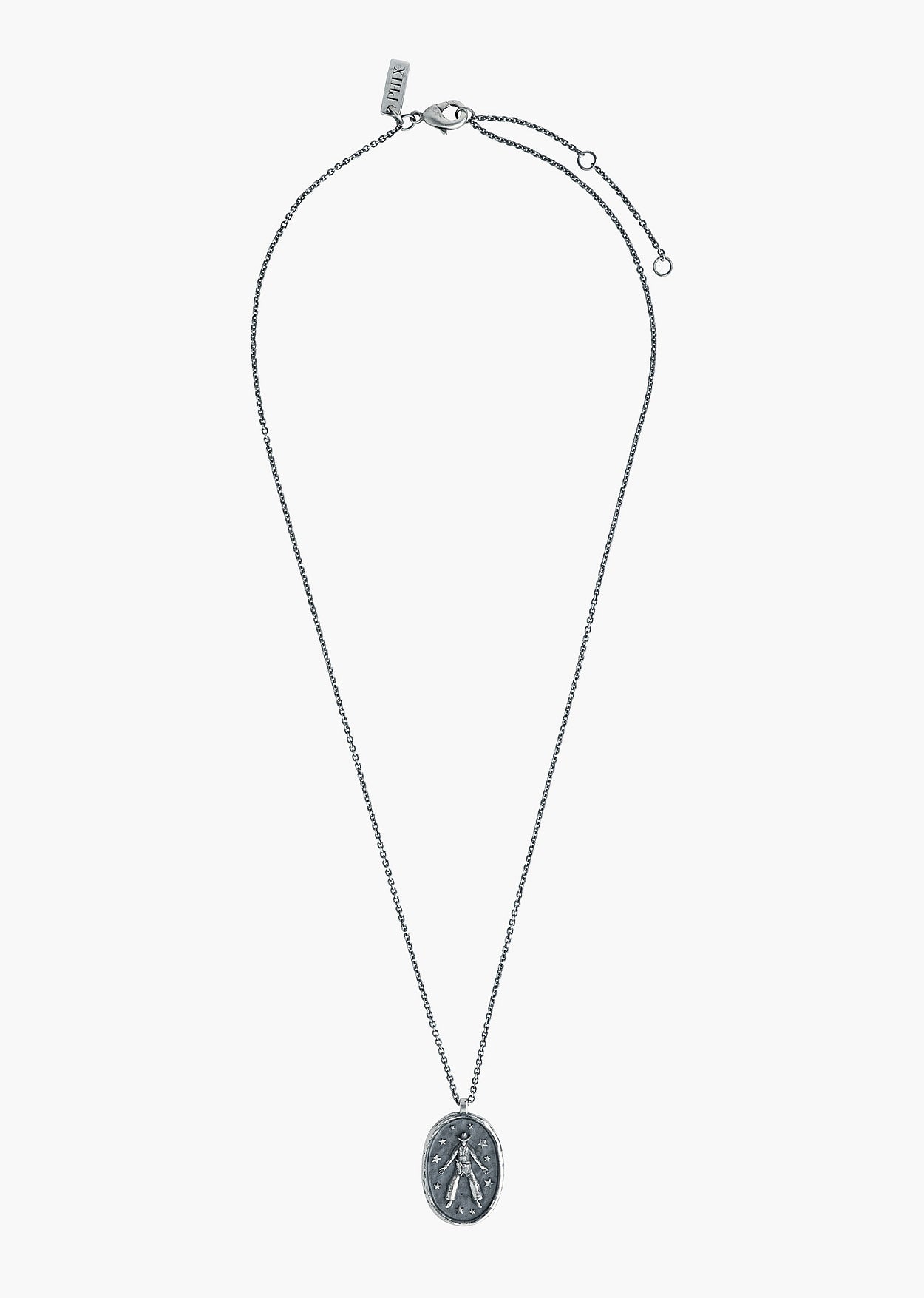 Silver Cowboy Oval Pendant Necklace - Image 5