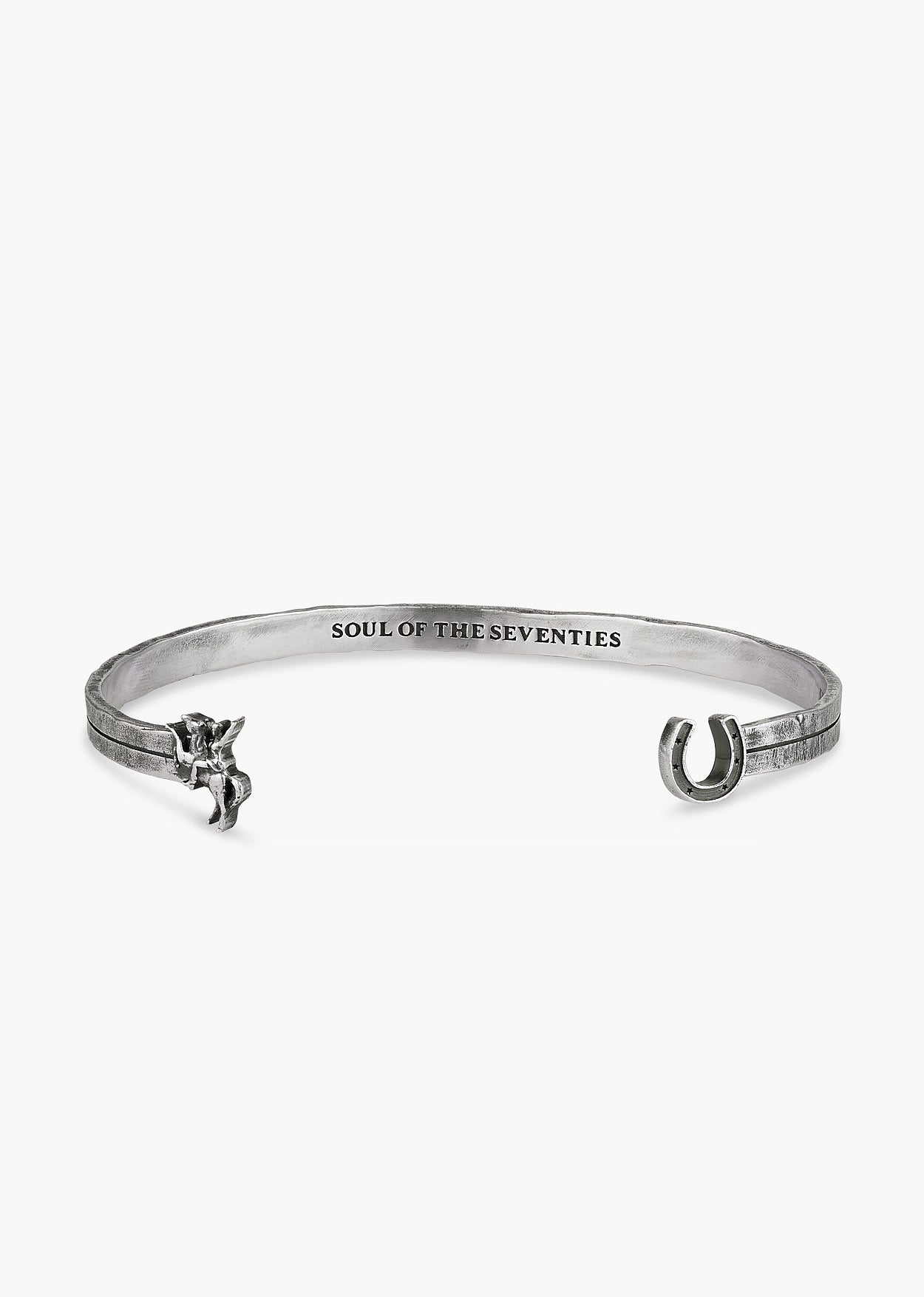 Silver Cowgirl & Horseshoe Cuff Bangle - Image 3