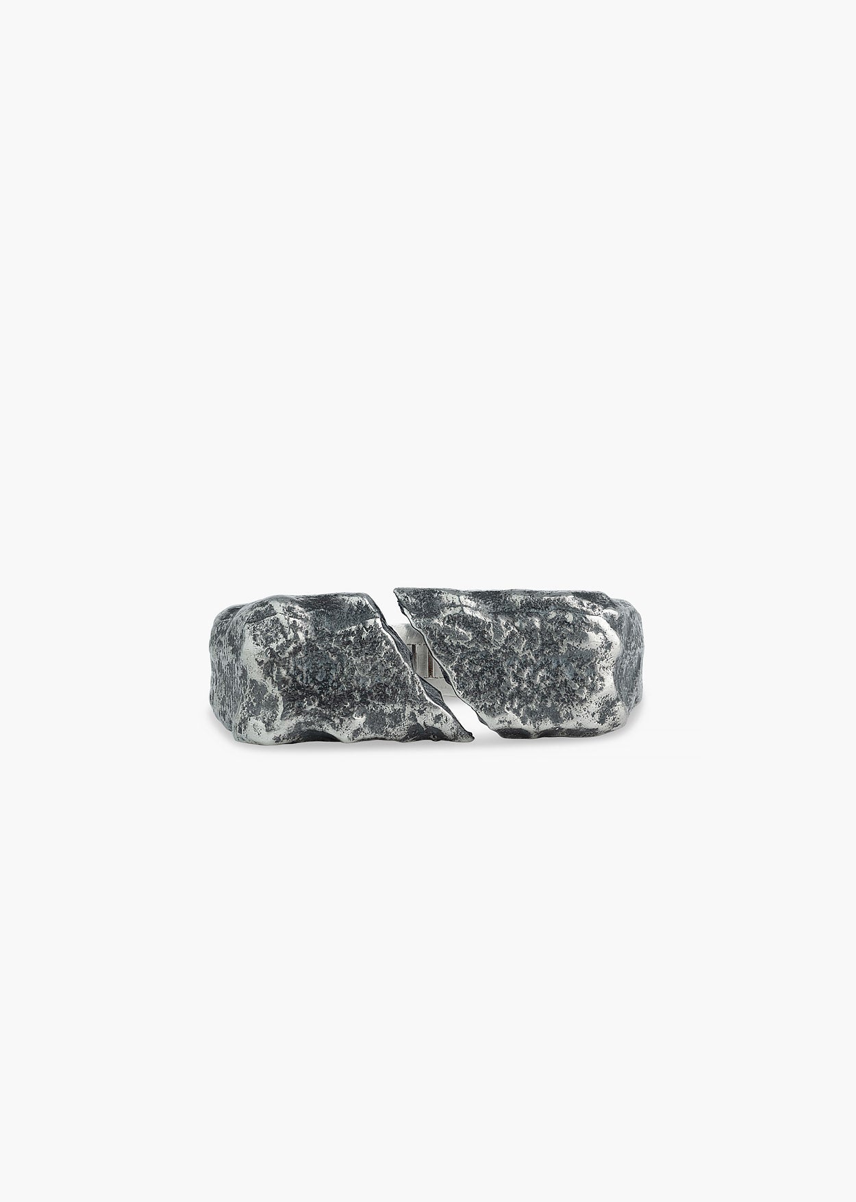 Silver Cracked Distressed Ring - Image 2