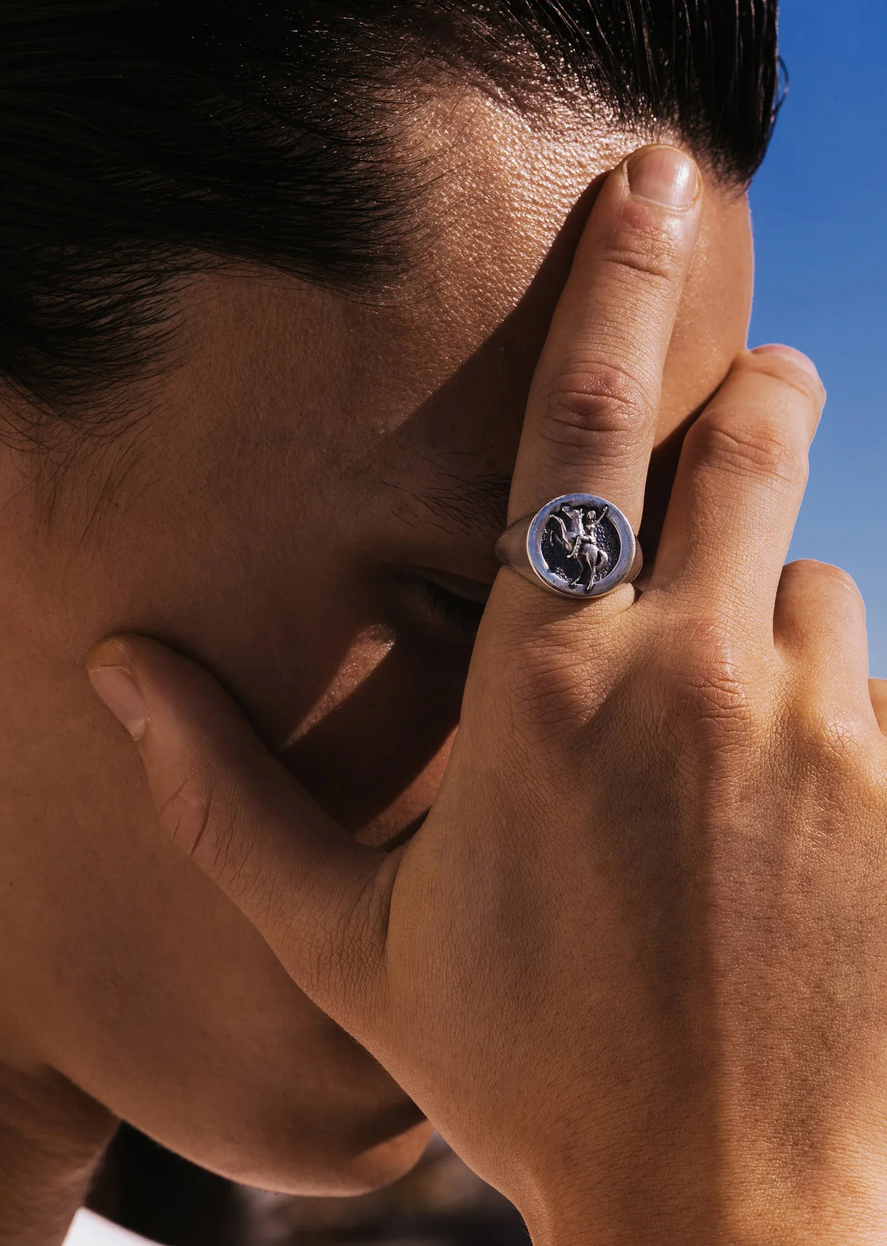 Silver Horse Western Signet Ring - Image 4