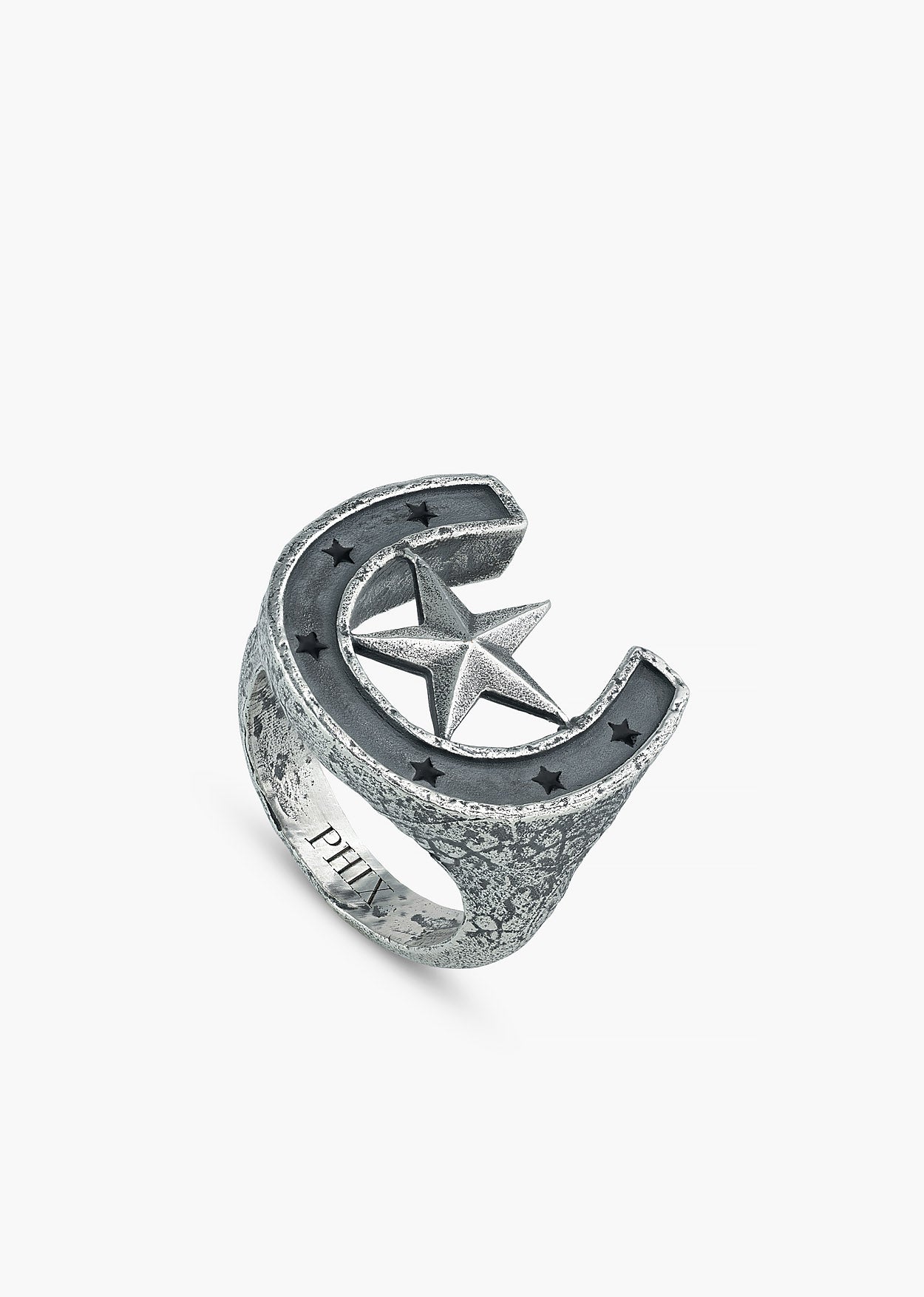 Silver Horseshoe Star Ring - Image 2