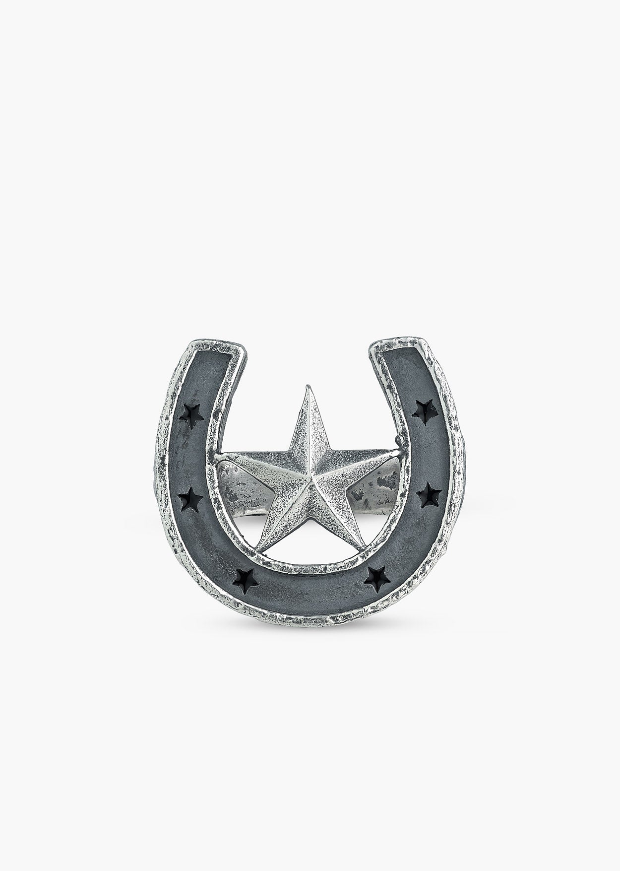 Silver Horseshoe Star Ring - Image 3