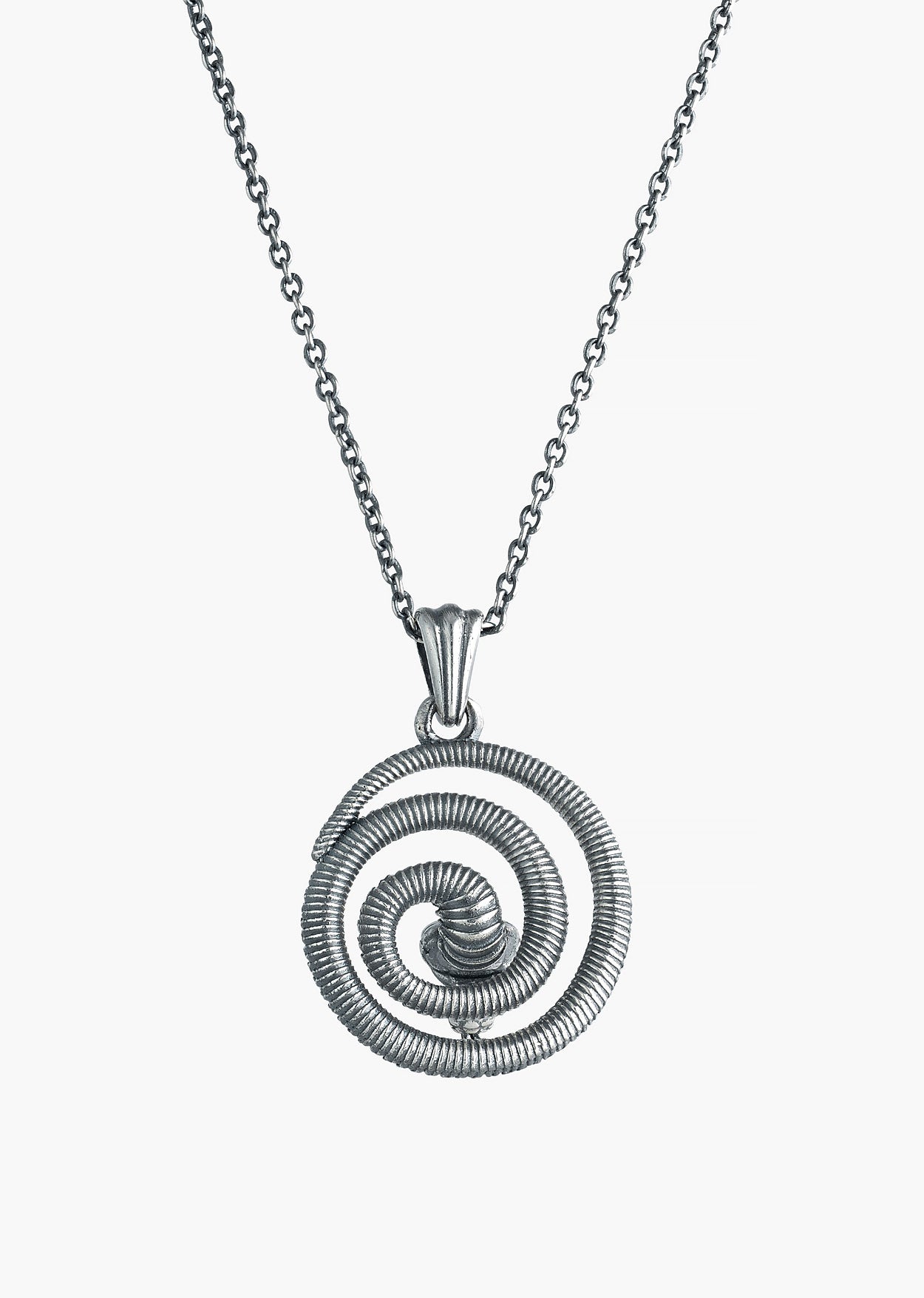 Silver Serpent Coil Necklace - Image 2