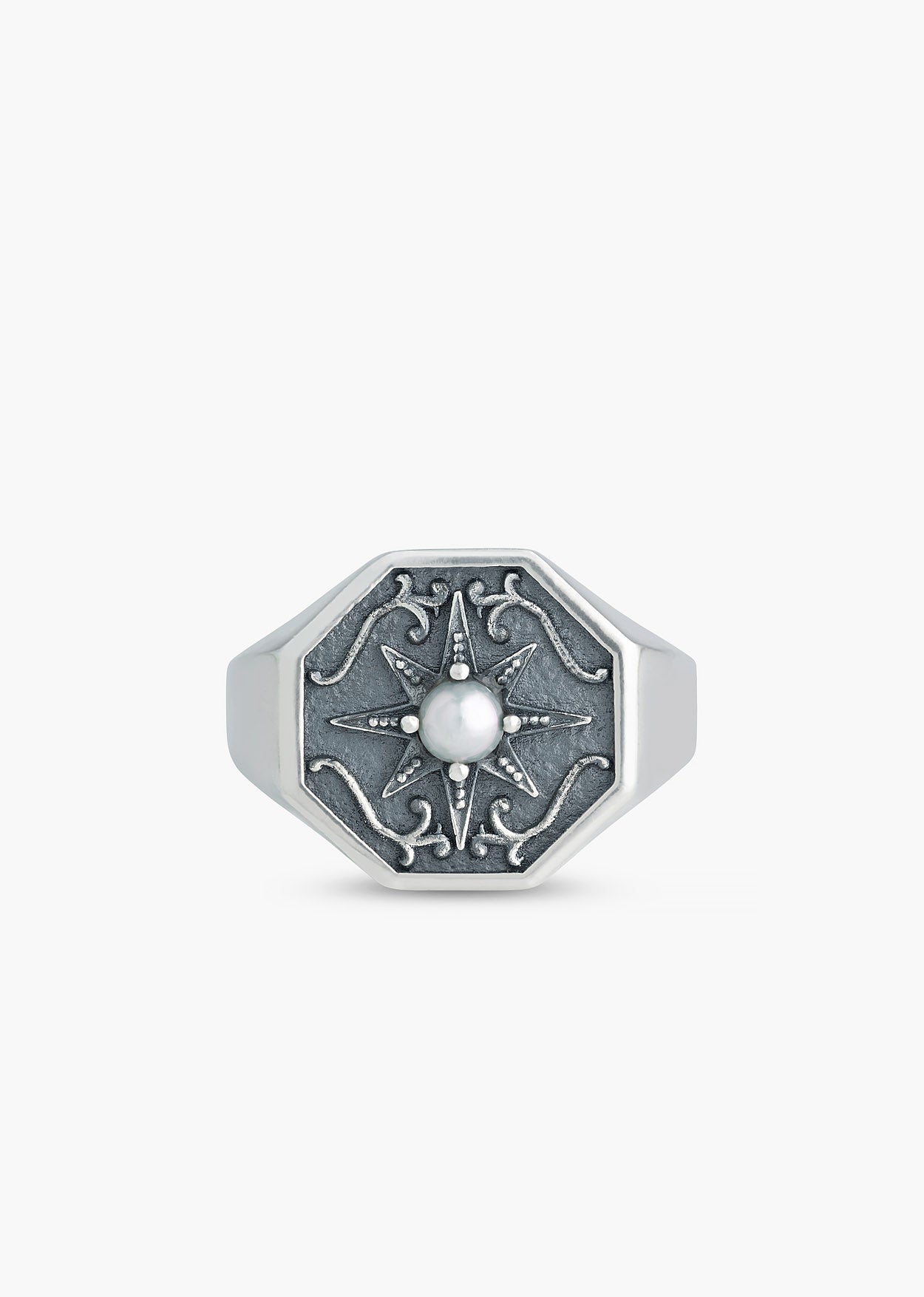 Silver Solis Pearl Ring - Image 2