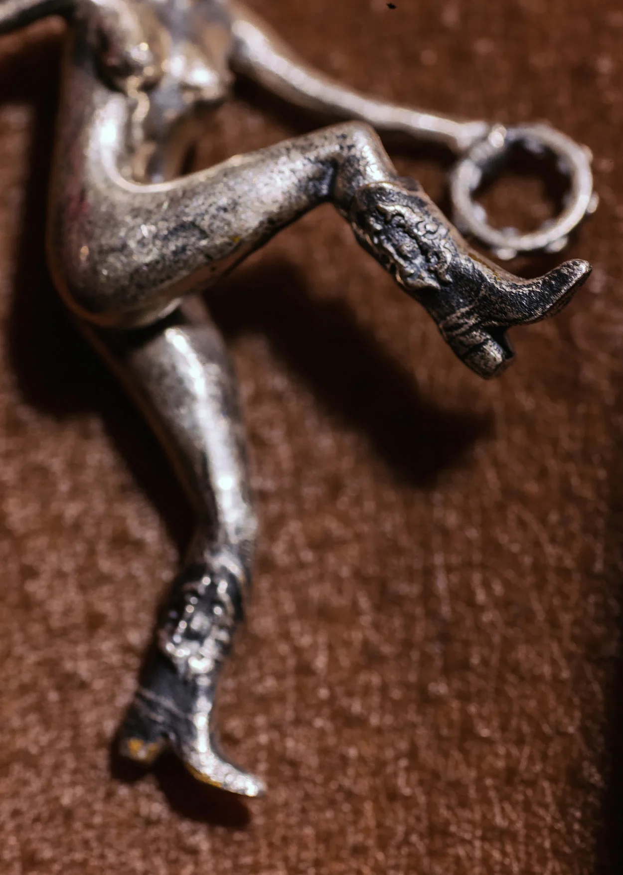 Silver Tambourine Girl Pendant Necklace - Image 5