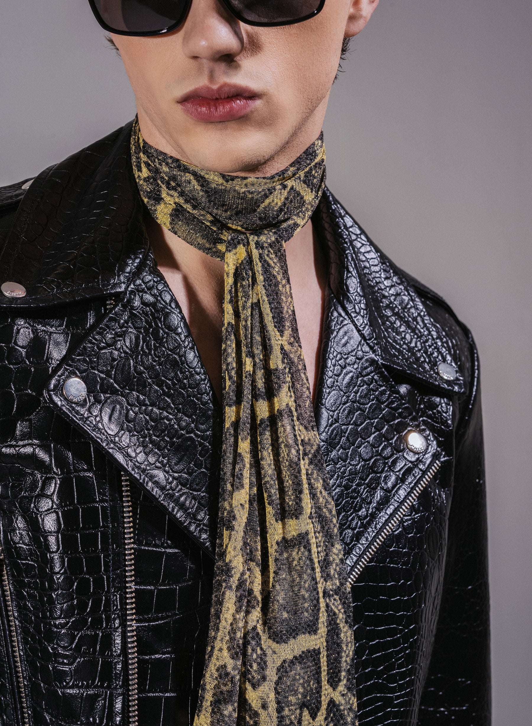Snake Effect Chiffon Scarf - Image 2