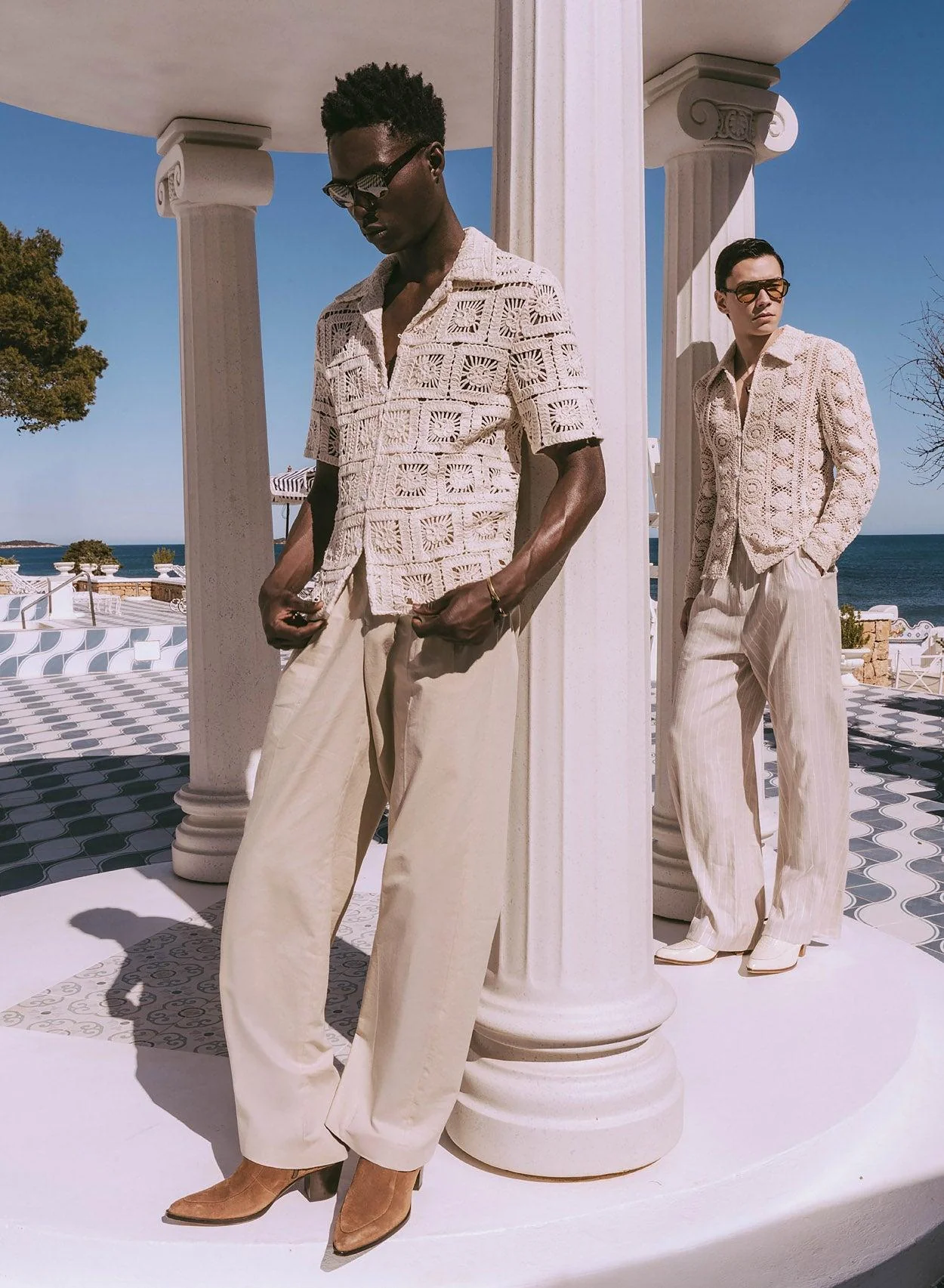 Square Crochet Geometric Cuban Shirt - Image 4